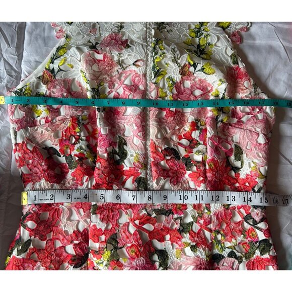 Antonio Melani Sz 8 Floral Lace Dress White Multicolor Easter Quality Made - Picture 6 of 9